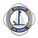 Wooden Nautical Life Ring Wall and Door Hanging Ornament Plaque,Welcome On Board,11.6"x8" Welcome Sign (Antique SailBoat)