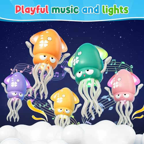 Image of WAVISA Magic Dancing Octopus Electric Toy, Automatic Crawling Octopus Toy with LED and Music for Kids, Interactive Gift for Kids, Indoor Play and Sensory Development