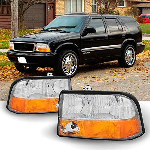 AKKON - For 98-04 GMC S15 Sonoma | 98-01 GMC Jimmy | 98-01 Oldsmobile Bravada Headlights Assembly Replacement Pair