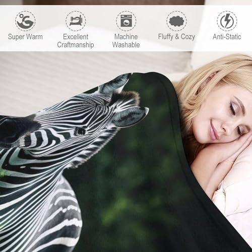 Couverture zèbre polaire flannel couvre-lit linge de lit 3D - 4
