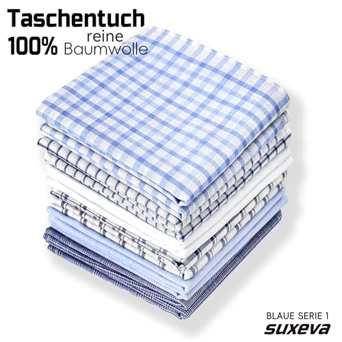 Image of Men's 12pcs 100% Cotton Checkered Handkerchiefs Gift Box, 15.75 Inch Soft Breathable Absorbent Large Pocket Squares