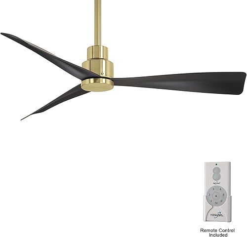 Miniatura 4 de Minka Aire F786-SBR/CL Simple - Ventilador de techo de 44 pulgadas en latón blando con aspas de carbón Níquel cepillado húmedo,Carbón,Flat