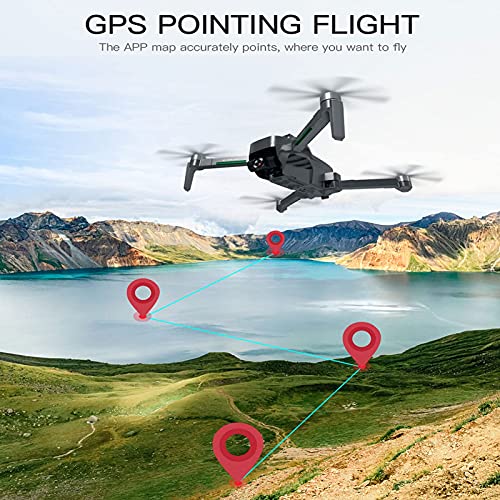 Ficha técnica Drone con cámara 4K para adultos, dron RC FPV GPS con video en vivo WiFi, retorno automático, mantenimiento de altitud, seguimiento, ruta de vuelo personalizada, estuche de transporte, 2 baterías. - Fernando Cortés