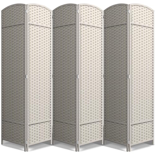 Sorbus 6 Panel Room Divider 6 ft. Tall - Privacy Screen, Extra Wide Double Hinged Panels, Mesh Hand-Woven Design, Partition Room Dividers and Folding Privacy Screens, Wall Divider for Room Separation