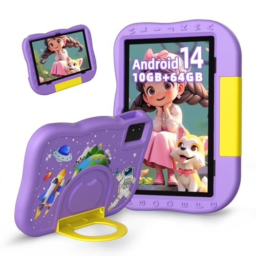 Rebecco Android 14 Tablet para niños de 10 Pulgadas, 10+64GB Octa-Core, 1TB Tarjeta SD Ampliable,...