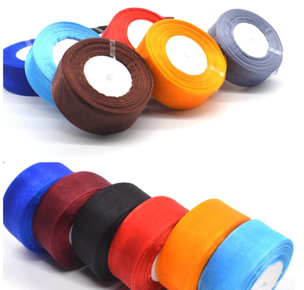 Ribbons For Gift Wrapping Ribbon For Fabric Satin Ribbons 22 M / 1 Rolka 4 Cm Szeroka Wstążka Gaza Diy Handmade Róża Materiał Prezent Pakowanie Z Przezroczystą Koronką Szyfonową Wstążką-Płytkie Fiolet