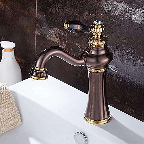 Robinet de lavabo marron américain pour salle de bains rétro