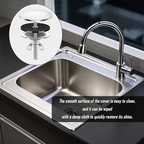 Waschbecken Abdeckung,Hahnlochstopfen,Armaturen-Abdeckung,Wasserhahn Lochabdeckung,Edelstahl Spüle Gute Abdichtung Loch Abdeckung,Blindstopfen,Spülbecken,Küche Zur Leckageverhinderung Hahnlochstopfen