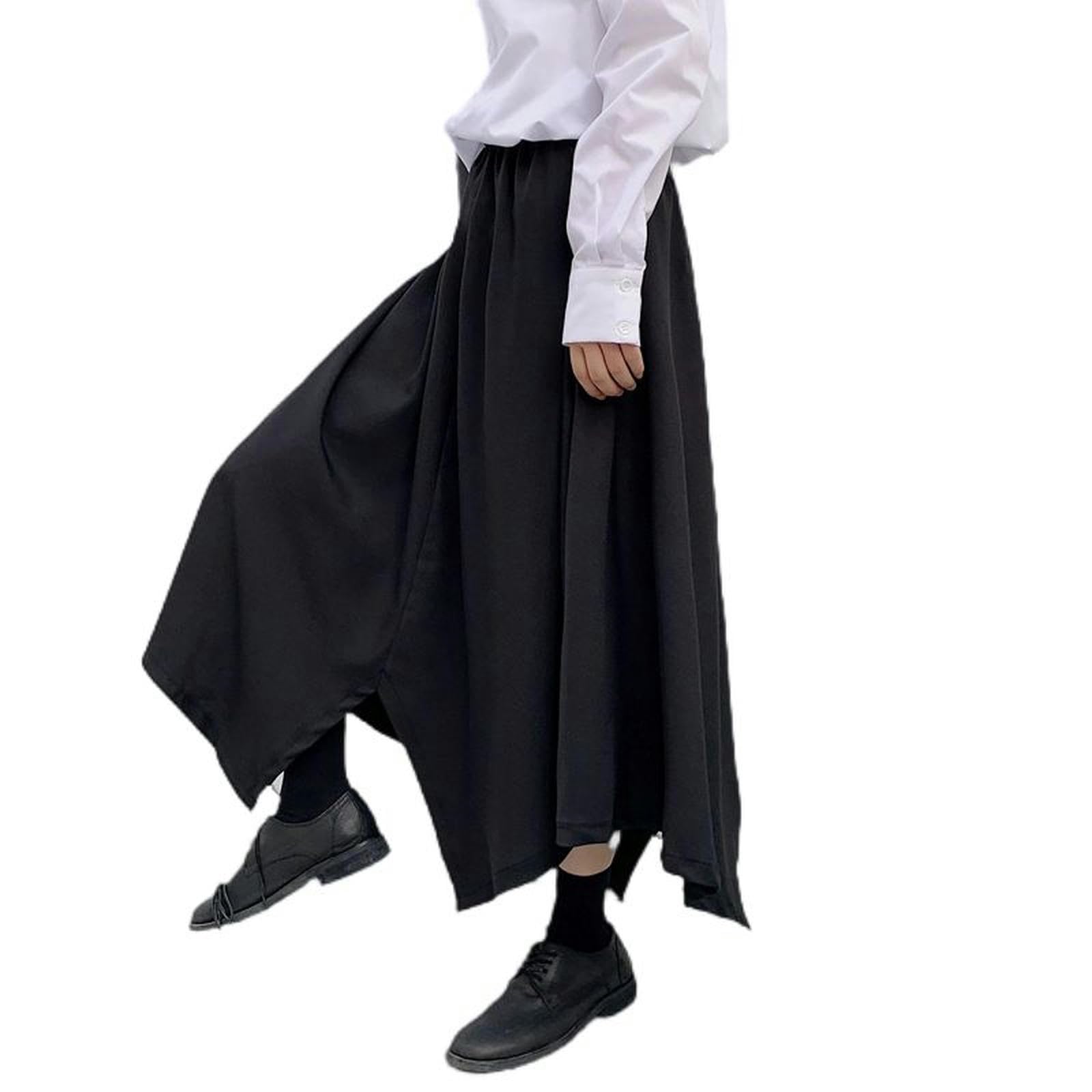 Pantaloni Gonna da Uomo dal Design Estivo dal Design Regolare Pantaloni Corti con Gonna per Giovani Uomini e Donne - Nero - 37