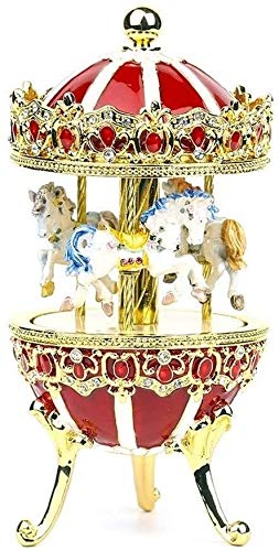 Caja de música de carrusel HQQSC en metal decorativa para San Valentín y graduación