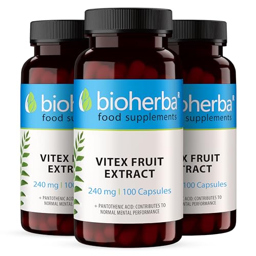 Vitex Agnus Castus 240 mg – 300 Cápsulas de BIOHERBA | Extracto de Sauzgatillo con Vitamina B5 | Fórmula vegetal para el bienestar diario de la mujer