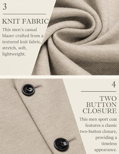 Image of COOFANDY Men's Casual Knit Blazer Slim Fit Lightweight Sport Coat Stretch Two Button Suit Jacket