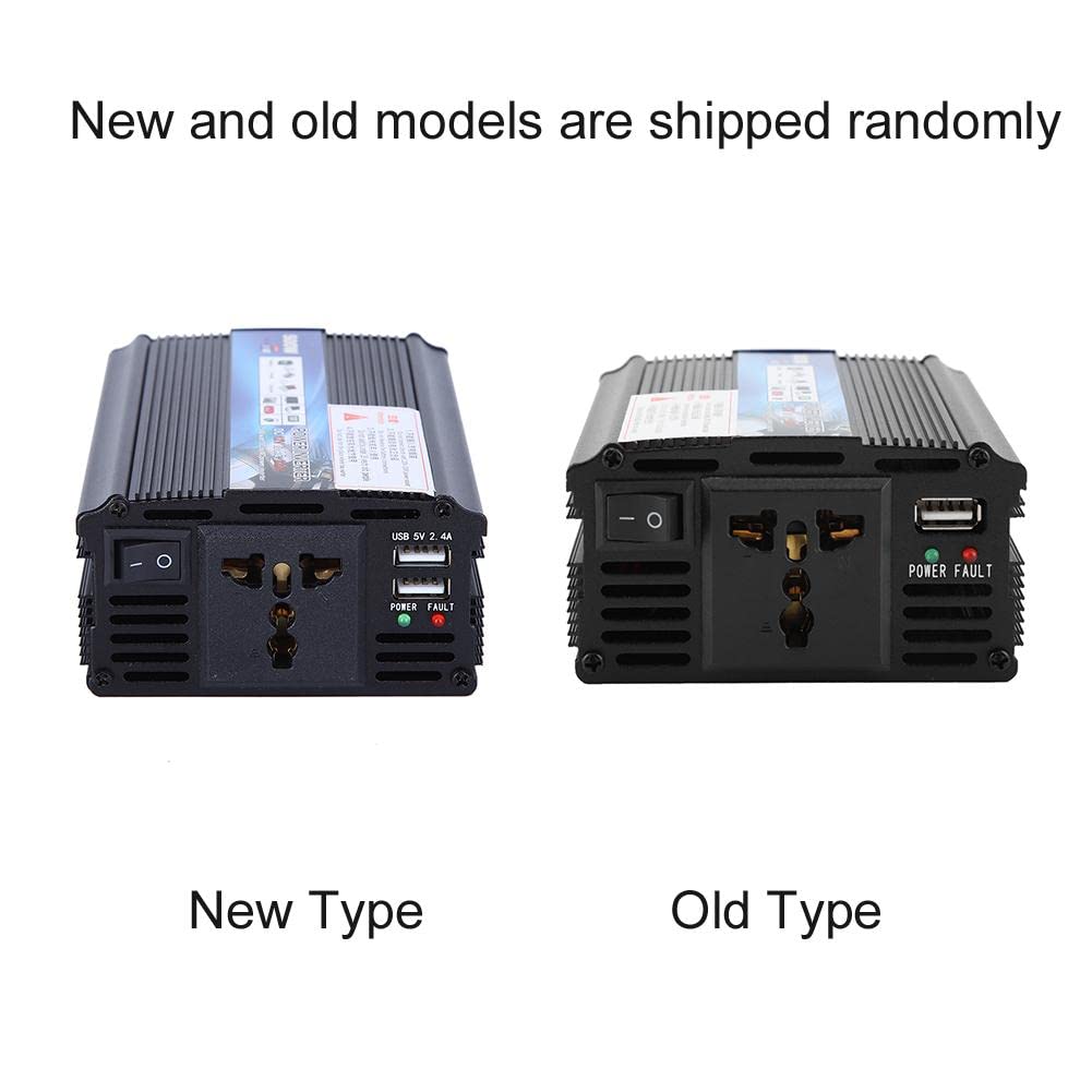 Fyearfly Inverter a Onda sinusoidale Pura, Inverter Convertitore 12 V 220V/100V 500W Inverter di Potenza con Pannello Solare per Camper, Camion, Barche, Campeggio, casa, Furgone(12v to 220v/500W)