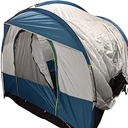 North East Harbor Neh Universal Suv Camping Tent - Up To 8-Person Sleeping Capacity, Includes Rainfly And Storage Bag - 8' W X 8' L X 7.2' H - Gray And Blue #TOP2
