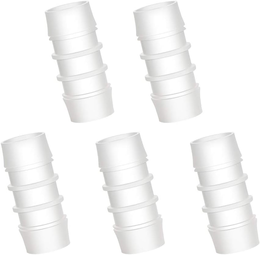 Quickun Plastic Hose Barb Fitting, 1" x 1" Barbed Splicer Mender Joint Adapter Union Fitting (Pack of 5)