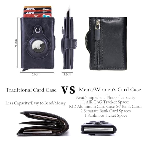 Minimalist Airtag Wallet for Men，Men's Credit Card Holder for Air Tag，Ultra-thin Carbon Fiber Men's Wallet with RFID Blocking Large Capacity Money Clip4