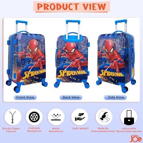 Image of JUNIOR JOE Kids Carry On Luggage Hardside Rolling Suitcase 24 Inches Travel Trolley Bag (Design-1)