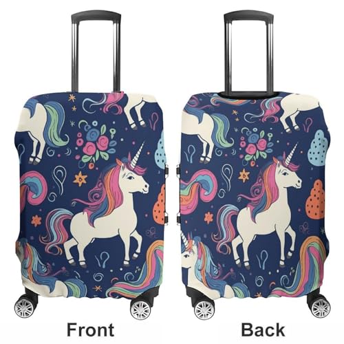 Travel Luggage Cover Washable Suitcase Cover Horse And Rainbow Fashion Suitcase Protector Carry On Luggage Covers Protector Suitcase Fits 19"-32" Luggage3