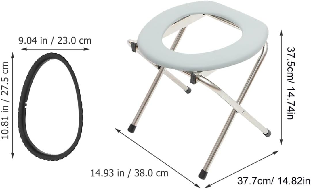2pcs Folding Squat Toilet Chair Elderly Stool Raised Toilet Seat for Seniors Portable Commode
