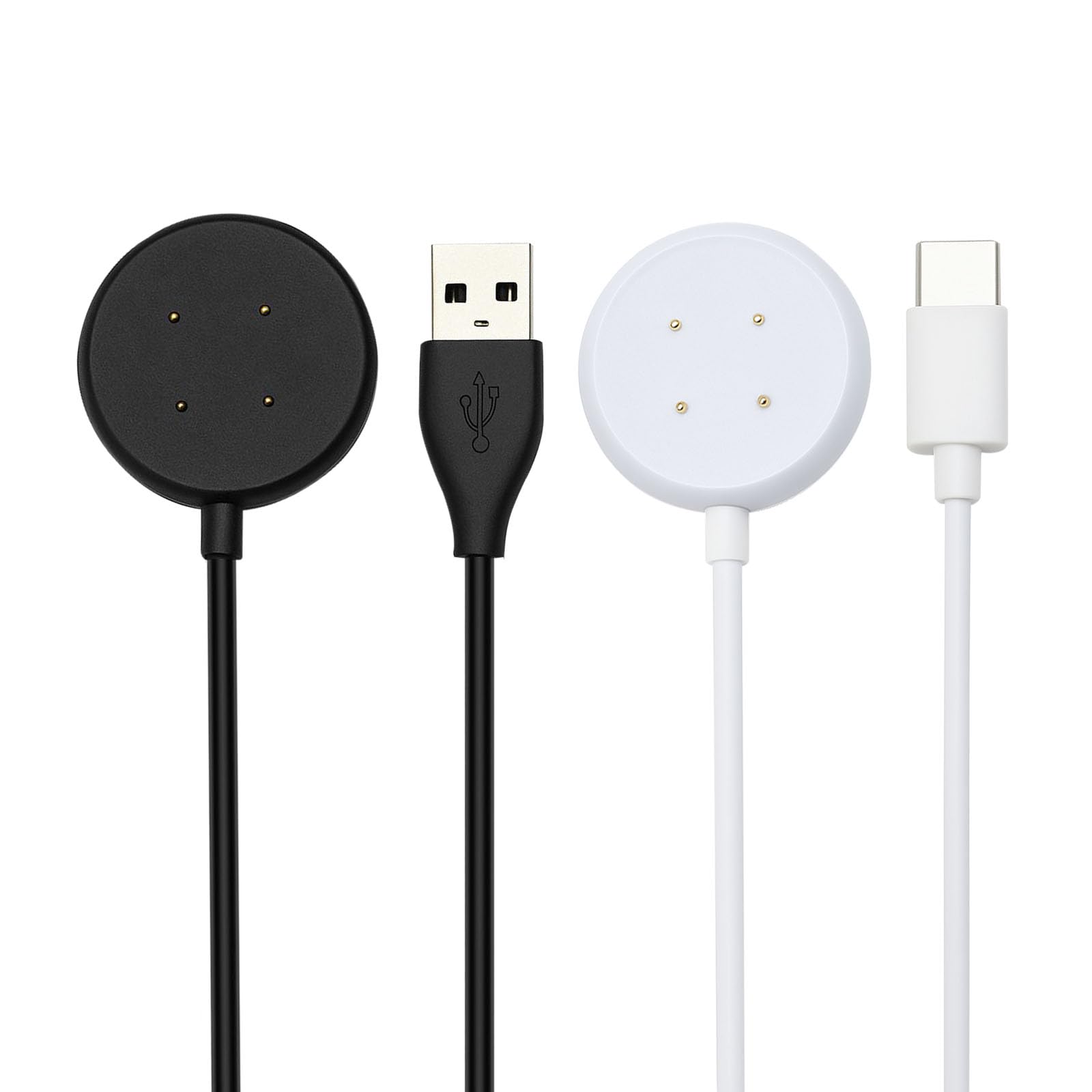 Photo 1 of Compatible with Google Pixel Watch 3/Pixel Watch2 Chargers, 2 USB-A Type-C Ports,3.3 feet/100 Smart Watch Charging Cable Adapter, Accessories for Fitbit Ace LTE/Versa 3/Versa4 (2, Black White)