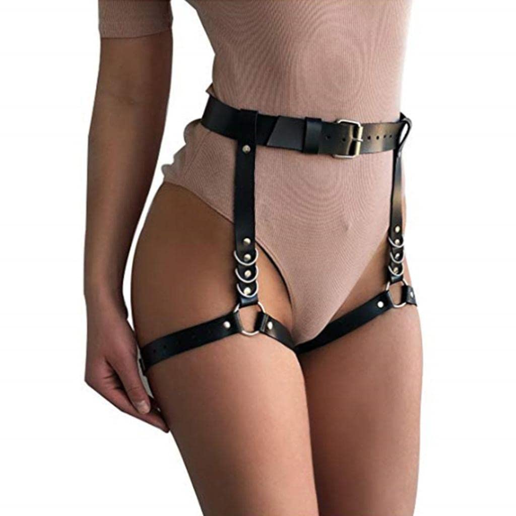 Leather Body Harness Waist Belt Leg Garter Punk Gothic Suspenders Band Strap