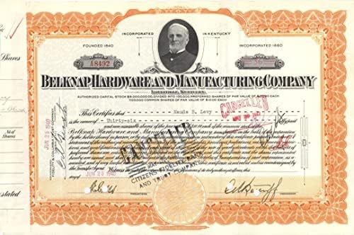 Belknap Hardware and Manufacturing Co - Kentucky Stock Certificate image 2