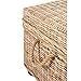 Pemberly Row Modern Kubu Wicker Rattan Storage Trunk, 37 in x 21.25 in x 19 in, Tan Finish, Handmade with Solid Mahogany Frame, Spacious Lift-Top Storage, Versatile Coffee Table for Living Room or