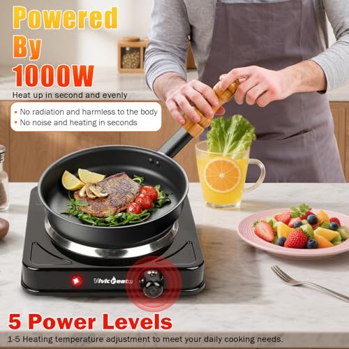 image for Vivicreate Electric Hot Plate, Portable Countertop Electric Cooktop, A