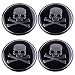 Produktbild 4X Nabenkappen Nabendeckel Schädel Totenkopf Aufkleber Sticker Emblem Skull Auto