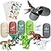 ThinkMax 6Pcs Ostern Dinosaurier-Baustein-Spielzeug, Dinosaurier-Bausteine für Osterei-Füllung, Osterparty-Geschenke, Osterei-Jagd
