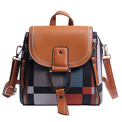 LUI SUI Damen Kleiner Rucksack Mode PU Leder Rucksack Umhängetasche Handtaschen Schularbeit Rucksack
