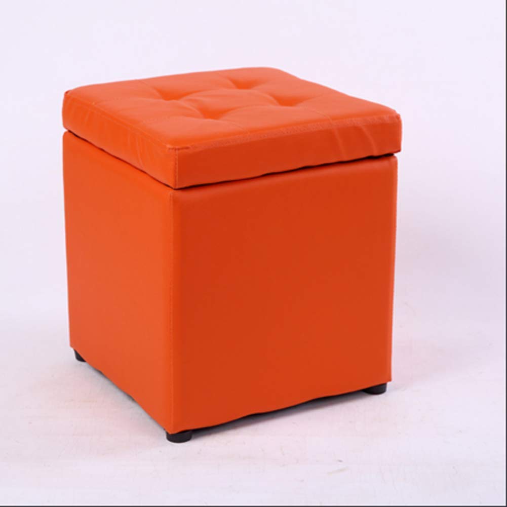 LMMIAOZ Storage Ottoman Stool, Square Footrest Puff, Portable Ottoman for Living Room & Bedroom, Small Space Solution, 11.8 x 11.8 x 13.8 inches, Versatile Decor