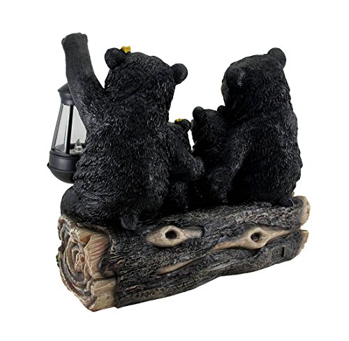 Beaming Bears Welcome Statue W/Solar Led Lantern #TOP2