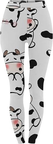 Miniatura 4 de SMIDOW Leggings moldeadores con estampado lindo para mujer, leggings de cintura alta, pantalones deportivos elásticos de meter