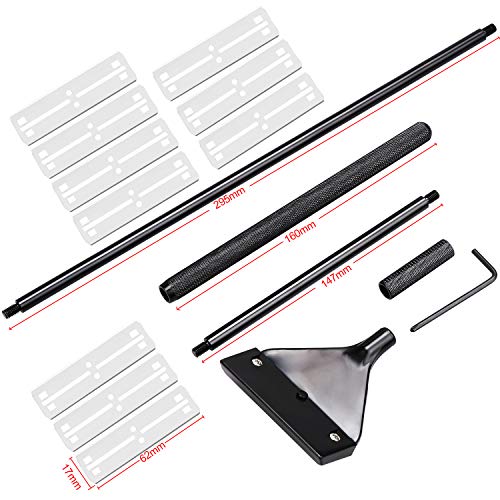 KEESIN Set di attrezzi per la pulizia delle alghe dell'acquario, con asta staccabile e 10 pezzi di ricambio in acciaio inox, 66 cm - Image 3