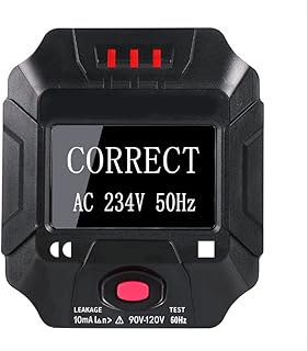 Outlet Tester with LCD Display Electrical GFCI Receptacle Detector 10MA, 90-120v Circuit Tester AC Voltage Socket Checker for Detects Common Wiring Problems