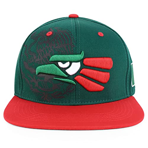 Image of Hecho En Mexico Eagle 3D Embroidered Flat Bill Snapback Cap