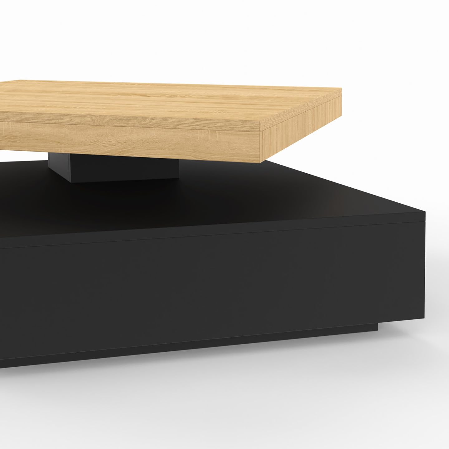 IDMarket - Table Basse carrée pivotante Thea 70 cm Bois et Noir