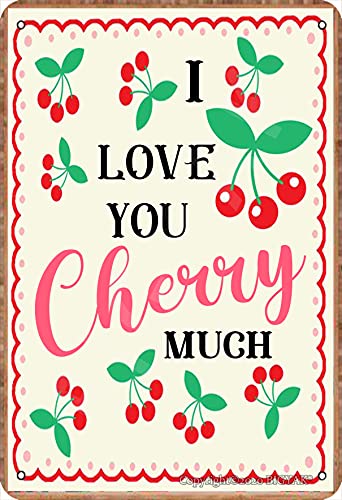 WANGL Funny Cherry Metal Tin Signs I Love You...