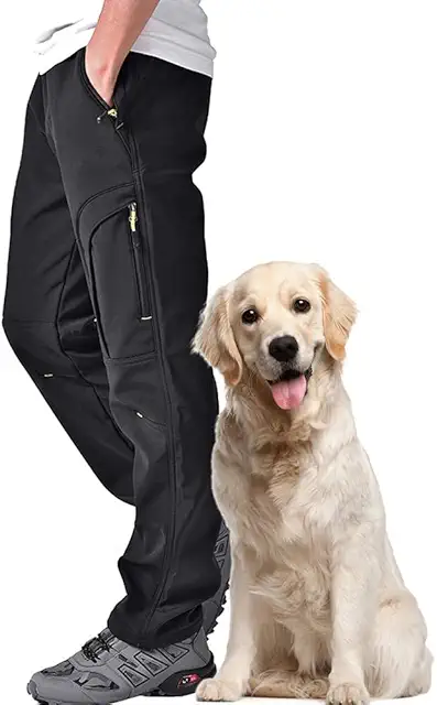 Men's Waterproof Insulated Hiking Pants - Fleece Lined Winter Trousers