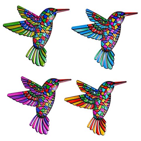 OFFCUP 4 Pack Metal Hummingbird Wall Decor Cover