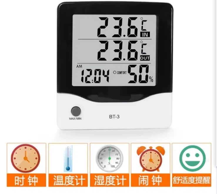 Digital LCD Display Indoor Outdoor Tempand Humidity Tester Hygrometer