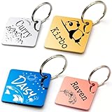 Dog Tags Engraved for Pets, Upgrade Stainless Steel Personalized Dog & Cat ID Tags, Double Sided Engraved Custom Dog Name Tag, A Variety of Beautiful Patterns and Fonts Suitable for Pet ID Tag