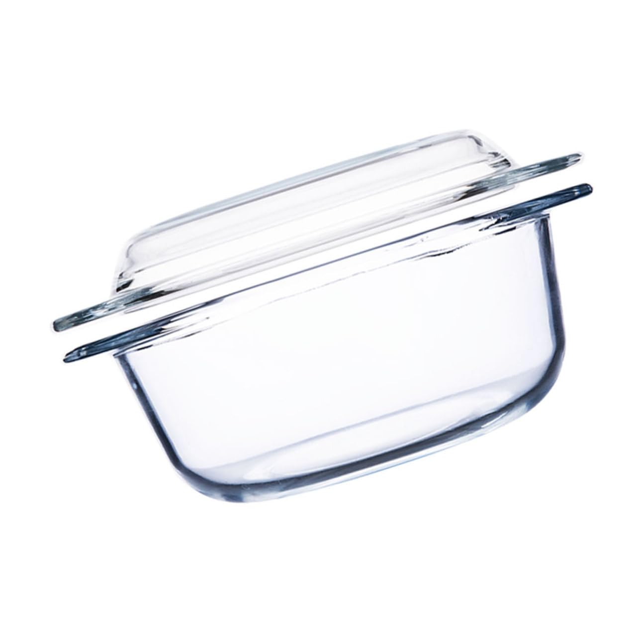 VALICLUD Glasschüssel aus Gehärtetem Glas 1l mit Deckel Hitzebeständige und Ofenfest Mikrowellengeeignet als Suppentopf für Küche und Haushalt