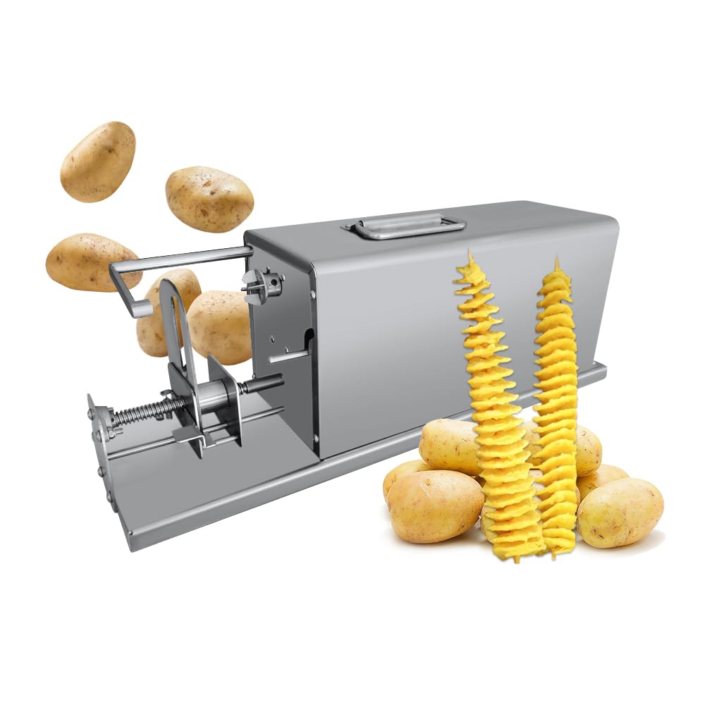 Elektrische Spirale Potao Slicer Auto Stretch Kartoffel Chips - 80W Elektrischer Spiralschneider Kartoffelschneider Twisted Kartoffelschneider - Fit 30-40cm Bambus-Stick