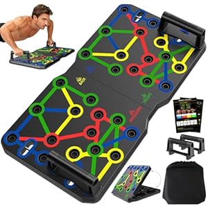AERLANG Push Up Board, Foldable Fitness Training System 20 in 1 Multi Functional Home Gym Equipment for Upper Body Strength Training Burn Fat Sculpt Shoulders Chest Back Triceps