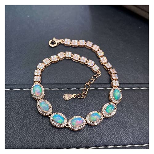 Bracelet opale naturelle argent 925 ajustable bijou tendance