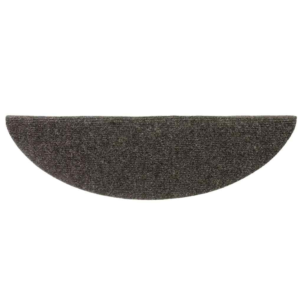 Lot de 10 tapis d'escalier autocollants - 56 x 17 x 3 cm - Anthracite - Semi-circulaires - Antidérapant - Lavable - Avec protection contre le bruit - Insonorisation - Pour escalier en bois