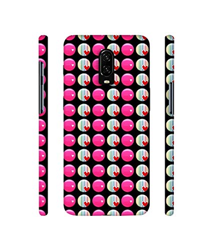 Image of Amazon Brand - Solimo Hardcover Designer Small Two Color Circle 3D Printed Hard Back Case Backcase For Mobile Cover For Oneplus 6T, Multicolour