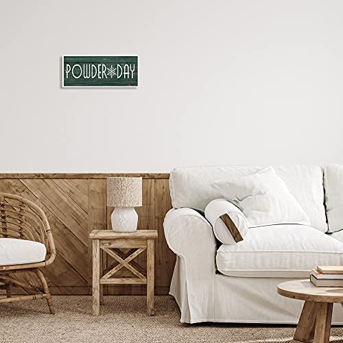 Image of 'Powder Day Phrase Snowflake Typography Ski'| Wall Plaque Art | Stupell Industries | 17 x 7 Inches, Easy to Hang and Sturdy, Made in USA, by Lil' Rue